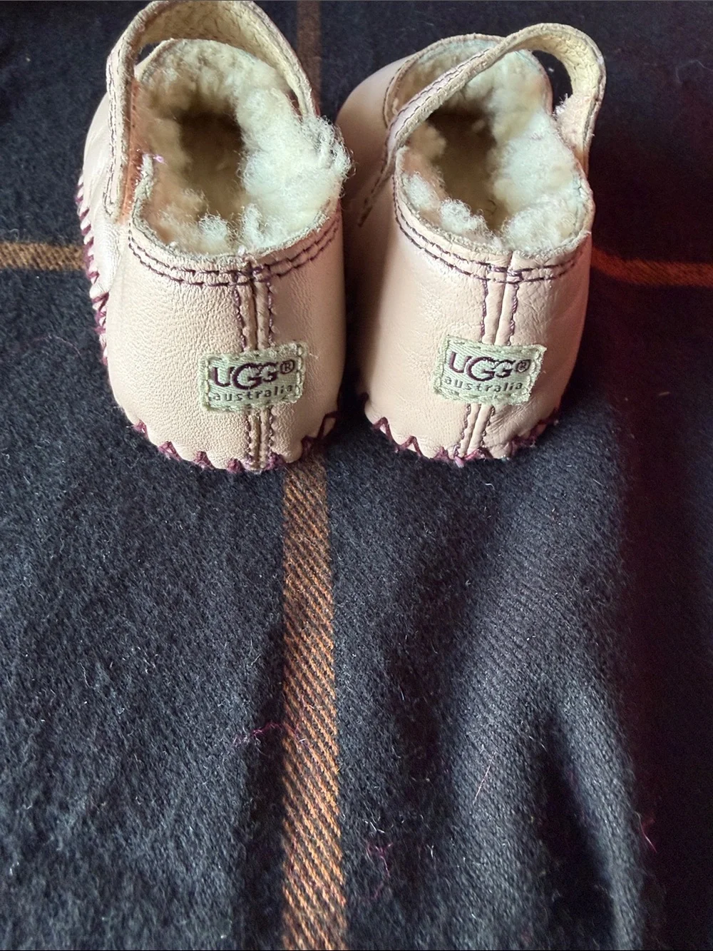 UGG Pink Mary Jane Kids Shearling-Lined Slippers